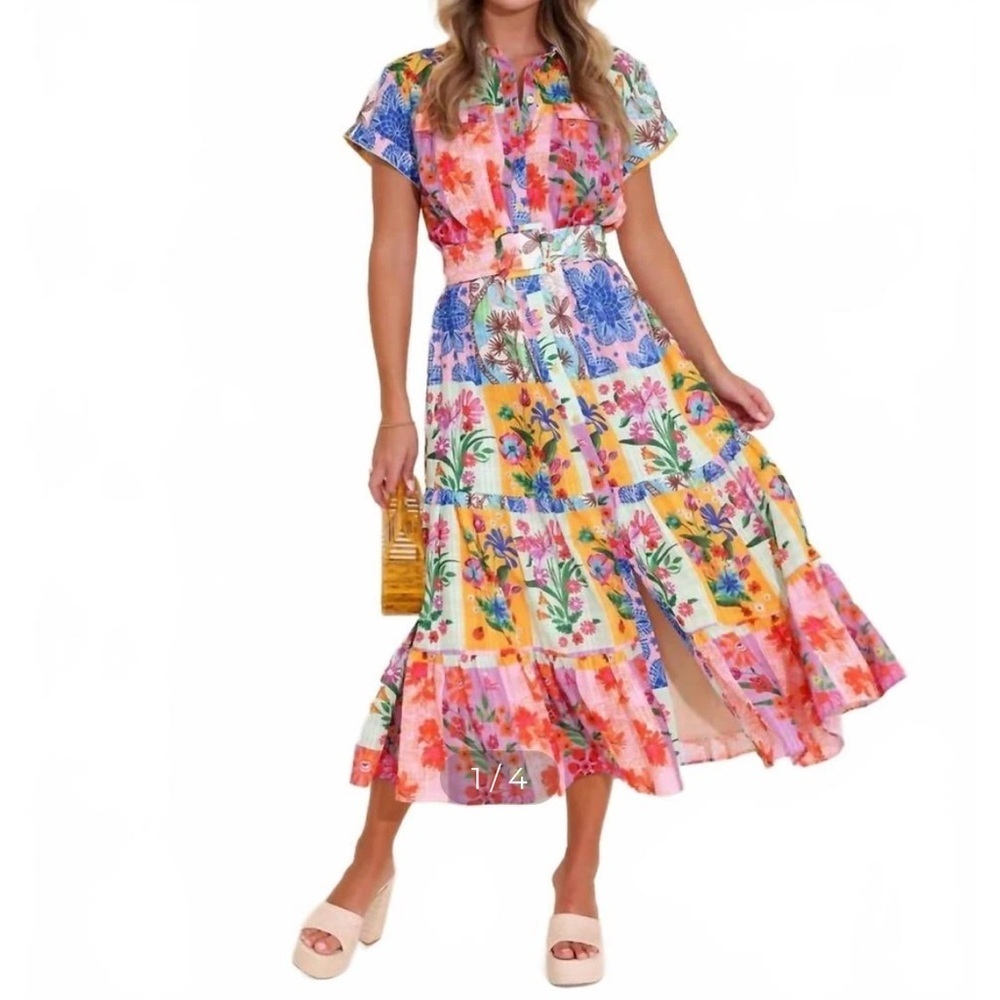 NEW ALDEN ADAIR women's heather dress in floral Size Large. - Picture 6 of 9